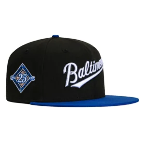 New Era Baltimore Orioles fitted hat Black, Royal colorway - Memorial Stadium Memories Fitted: New Era Drops Orioles 25th Anniversary Tribute in Black and Royal