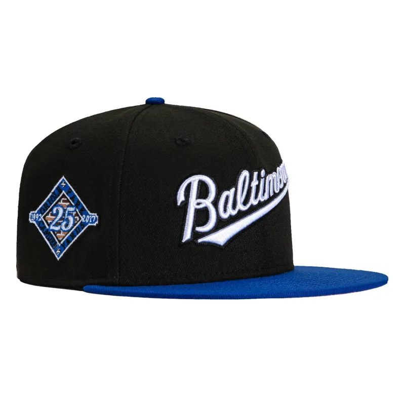 New Era Baltimore Orioles fitted hat Black, Royal colorway - Memorial Stadium Memories Fitted: New Era Drops Orioles 25th Anniversary Tribute in Black and Royal