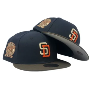 New Era San Diego Padres fitted hat navy, brown colorway - 25th Anniversary Fitted: New Era Celebrates Padres Legacy with Navy Brown 59FIFTY