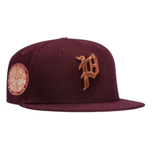 New Era Philadelphia Phillies fitted hat Maroon, Metallic Copper colorway - New Era Drops Vintage Phillies Fitted with 1915 National League Patch