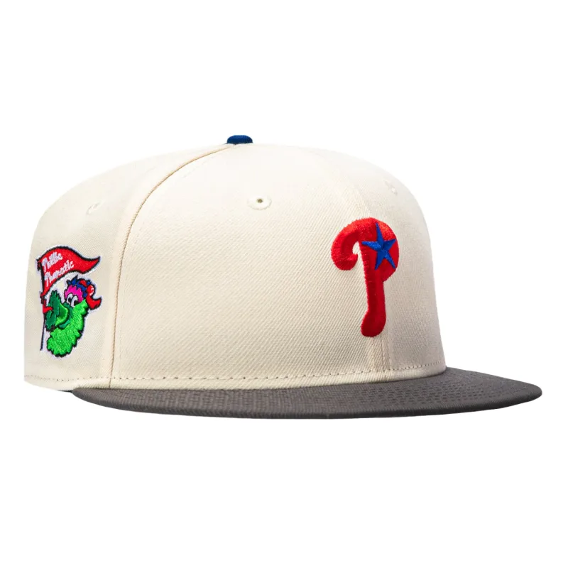 New Era Philadelphia Phillies fitted hat White, Graphite colorway - New Era Drops Clean Phillies Fitted with Mascot Patch