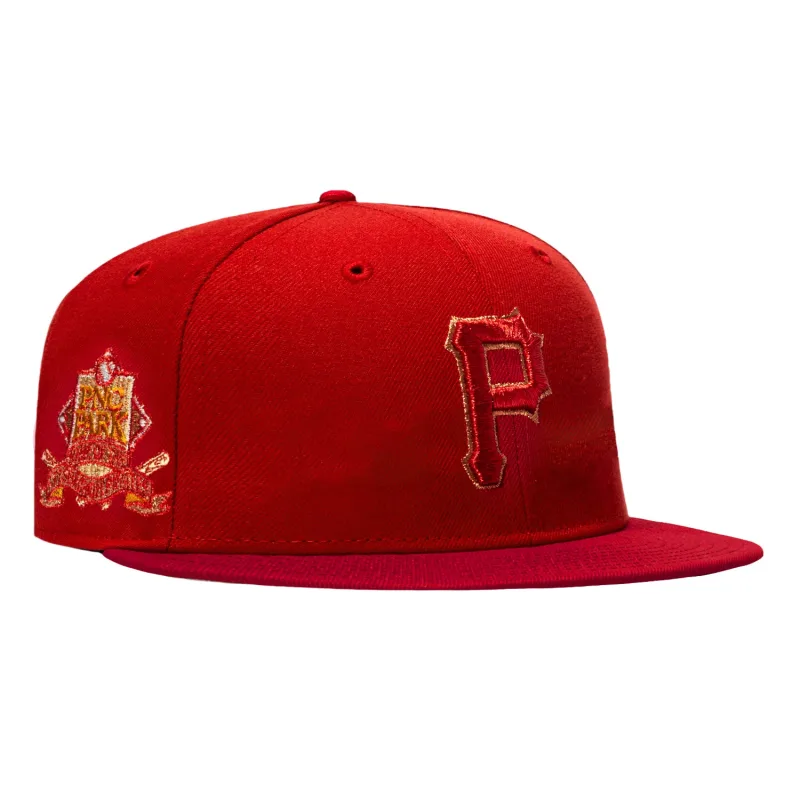 New Era Pittsburgh Pirates fitted hat Brick, Cardinal colorway - Hat Club Drops Fire Pittsburgh Pirates Fitted with PNC Park Patch