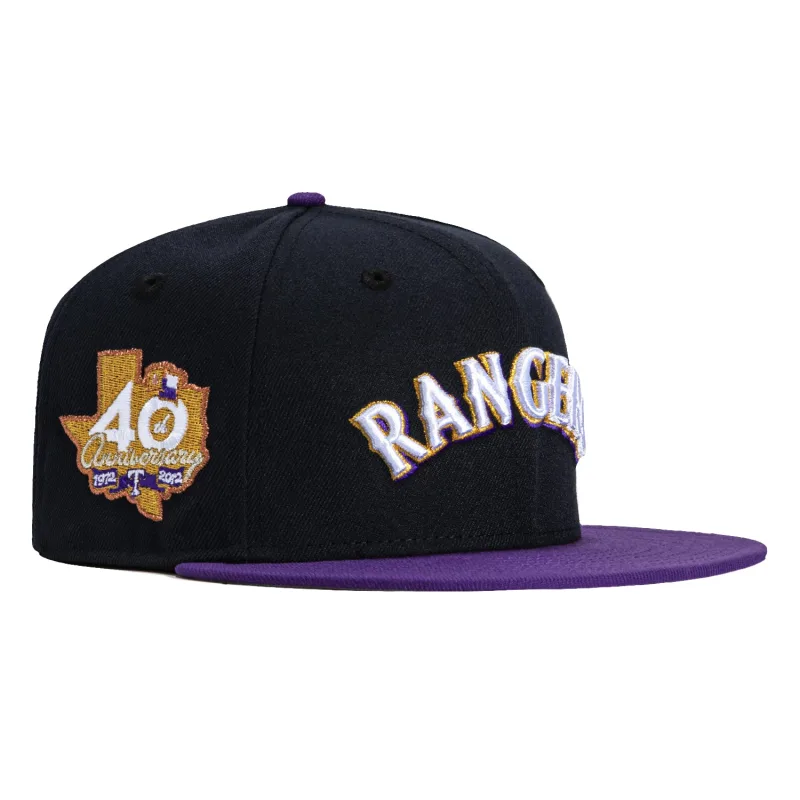 New Era New York Rangers fitted hat Navy, Purple colorway - Centennial Celebration Fitted: New Era Drops Rangers 40th Anniversary Navy & Purple
