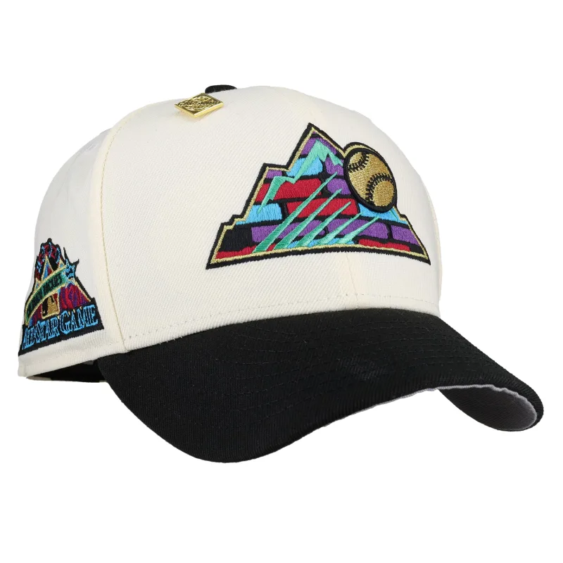 New Era Colorado Rockies fitted hat black, white, grey colorway - 1998 All-Star Fitted: New Era Drops Historic Coors Field Tribute