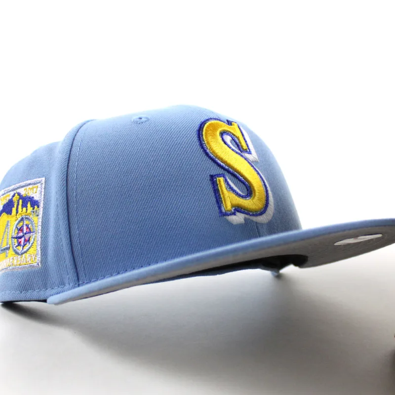 New Era Seattle Mariners fitted hat Sky Blue Gray Under Brim colorway - Four Decades Strong: New Era’s Seattle Mariners 40th Anniversary Fitted Celebrates Franchise History