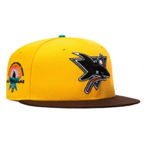 New Era San Jose Sharks fitted hat Gold, Brown colorway - Called Shot Fitted: New Era Drops San Jose Sharks 1997 All-Star Game Gold Tribute
