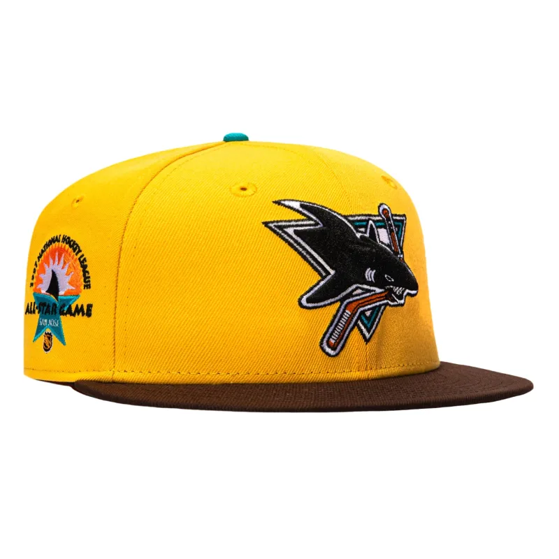 New Era San Jose Sharks fitted hat Gold, Brown colorway - Called Shot Fitted: New Era Drops San Jose Sharks 1997 All-Star Game Gold Tribute