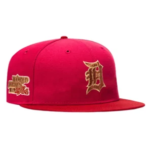 New Era Detroit Tigers fitted hat Magenta, Brick colorway - 1984 World Series Fitted: New Era’s Rotten Apple Tigers Championship Tribute in Magenta & Brick
