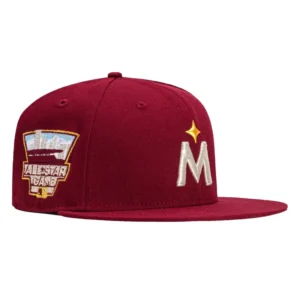 New Era Minnesota Twins fitted hat Cardinal, Metallic Silver, Metallic Gold colorway - 2014 All-Star Fitted: New Era Drops Target Field Midsummer Classic Tribute