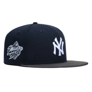 New Era New York Yankees fitted hat Navy, Graphite colorway - 1998 Dynasty Fitted: New Era Yankees World Series Championship Hat Drops