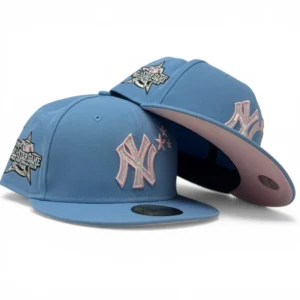New Era New York Yankees fitted hat blue, pink colorway - 2026 All-Star Fitted: New Era Drops Yankees Star Pack with Sky Blue Crown and Pink Brim