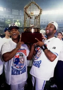 Toronto Blue Jays celebrating 1992 World Series championship victory over Atlanta Braves
