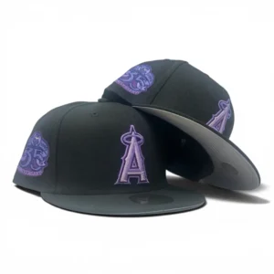 New Era Los Angeles Angels fitted hat black colorway - Angels 35th Anniversary Fitted: New Era’s Grape Pack Celebrates Six Decades of Halos History
