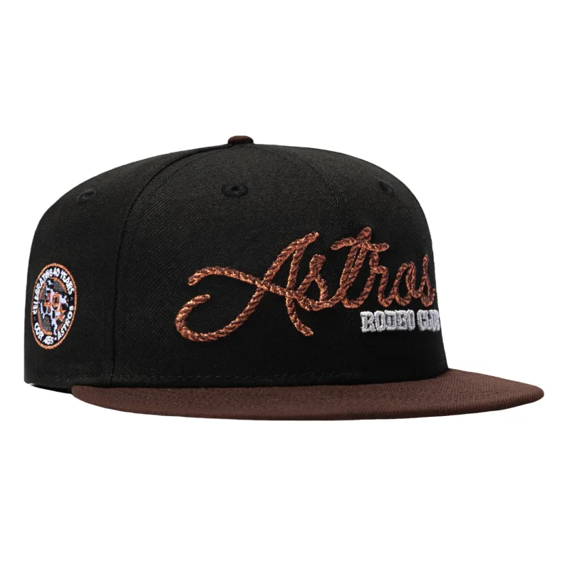 New Era Houston Astros fitted hat Black, Brown colorway - 45th Anniversary Fitted: New Era Drops Houston Astros Rodeo Club Tribute in Black and Brown
