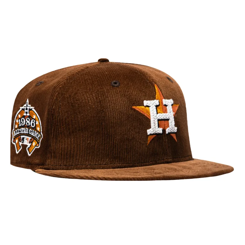New Era Houston Astros fitted hat Brown colorway - 1986 All-Star Game Fitted: New Era’s Sugar & Spice Astros Corduroy Celebrates Historic Astrodome Classic