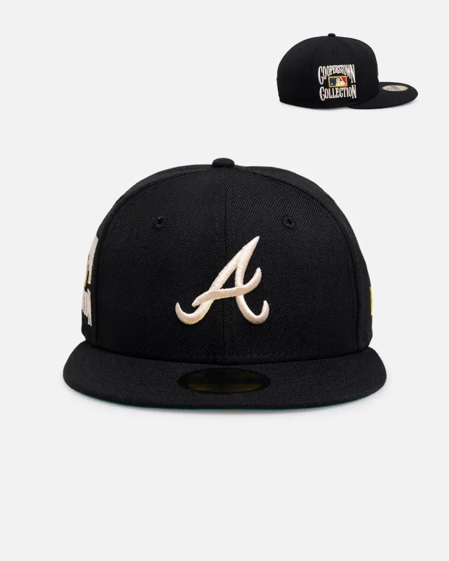 New Era Atlanta Braves fitted hat black colorway - New Era Drops Clean Atlanta Braves Wool Fitted in All-Black