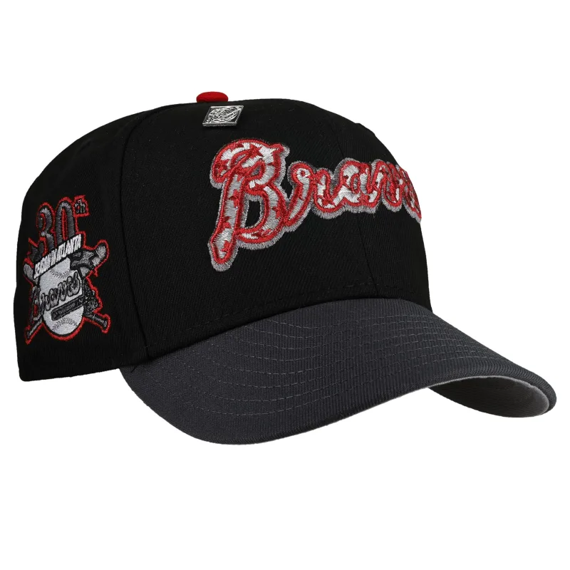 New Era Atlanta Braves fitted hat black, grey, graphite colorway - New Era Drops Clean Atlanta Braves Fitted with 30th Season Patch