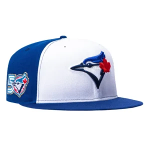 New Era Toronto Blue Jays fitted hat White, Royal colorway - Golden Anniversary Fitted: New Era Celebrates Blue Jays 50th with Special Commemorative Cap
