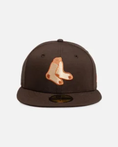 New Era Boston Red Sox fitted hat red, brown, walnut colorway - New Era Drops Rich Red Sox Fitted in Premium Walnut Colorway