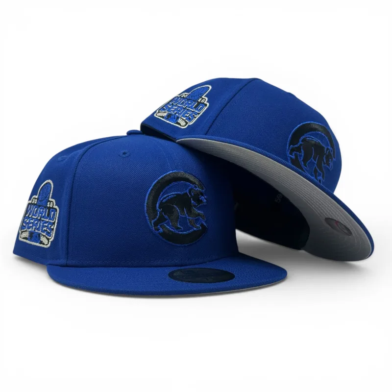 New Era Chicago Cubs fitted hat blue, royal colorway - Cubs Drop Clean 2016 Championship Fitted in Light Royal