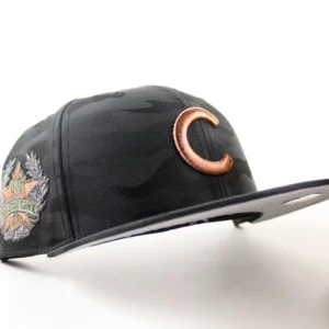 New Era Chicago Cubs fitted hat Jacquard Black Gray Under Brim colorway - 1985 All-Star Game Fitted: New Era Cubs Commemorative in Sleek Jacquard Black
