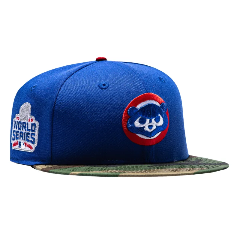 New Era Chicago Cubs fitted hat Royal, Camo colorway - 2016 World Series Fitted: New Era’s Cubs Championship Hat Honors Historic Drought-Ending Victory
