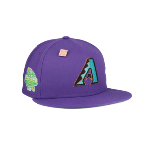 New Era Arizona Diamondbacks fitted hat green, purple colorway - 2001 World Series Fitted: New Era’s Diamondbacks Citrus Pop Championship Tribute