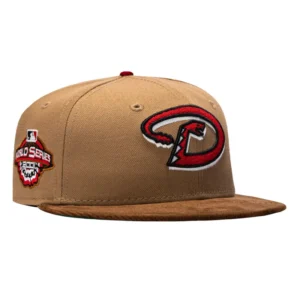 New Era Arizona Diamondbacks fitted hat Khaki, Brown colorway - 2001 World Series Fitted: New Era’s Sugar & Spice Diamondbacks Championship Tribute