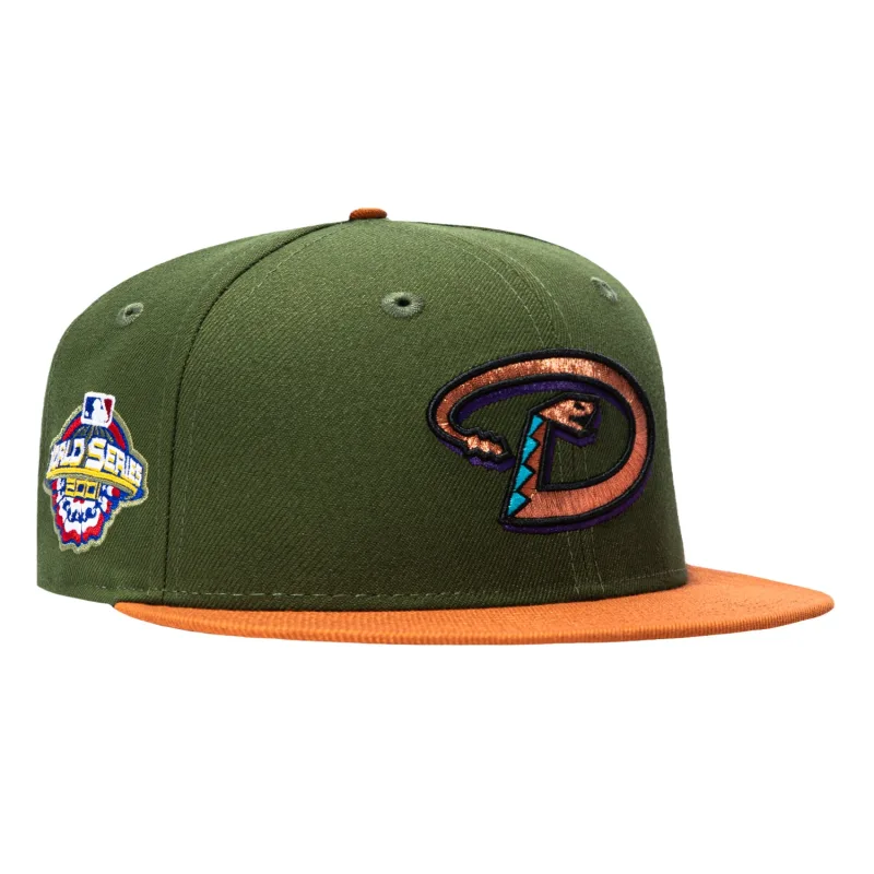 New Era Arizona Diamondbacks fitted hat Olive, Burnt Orange colorway - 2001 World Series Fitted: New Era Drops Diamondbacks Championship Tribute in Olive