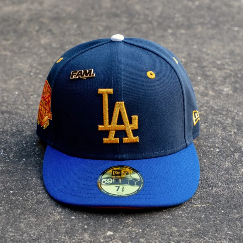 New Era Los Angeles Dodgers fitted hat blue, royal, scarlet colorway - New Era Dodgers Fitted Features Bold Blue and Scarlet Two-Tone Design