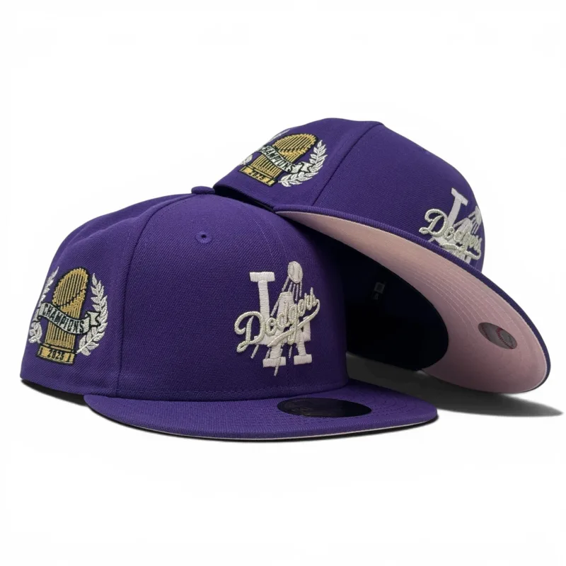 New Era Los Angeles Dodgers fitted hat purple colorway - New Era Dodgers 2025 World Champions Fitted Drops in Bold Purple