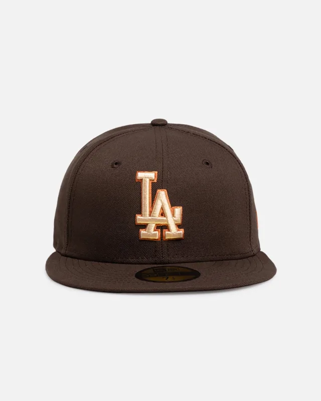 New Era Los Angeles Dodgers fitted hat brown, walnut colorway - New Era Drops Clean Dodgers Fitted in Premium Walnut Colorway
