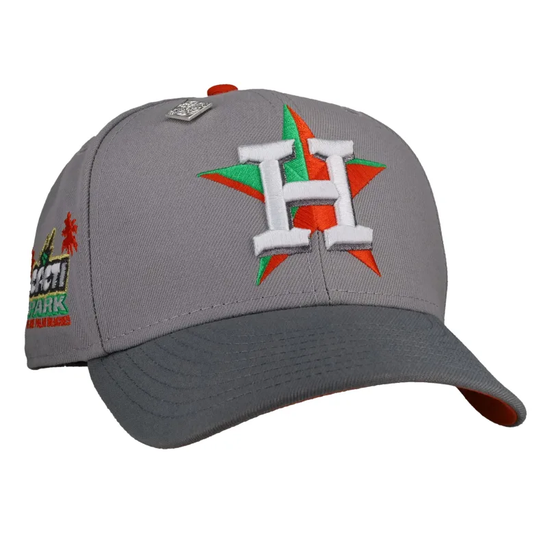 New Era Houston Astros fitted hat grey, orange colorway - New Era Drops Clean Houston Astros Fitted in Cacti Park Grey