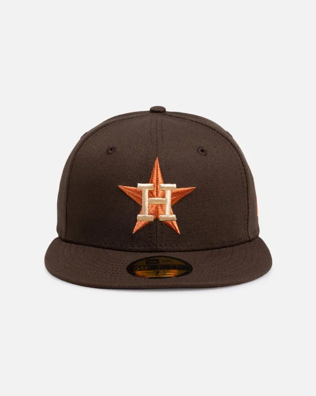 New Era Houston Astros fitted hat brown, walnut colorway - New Era Houston Astros Fitted Drops in Rich Walnut Brown