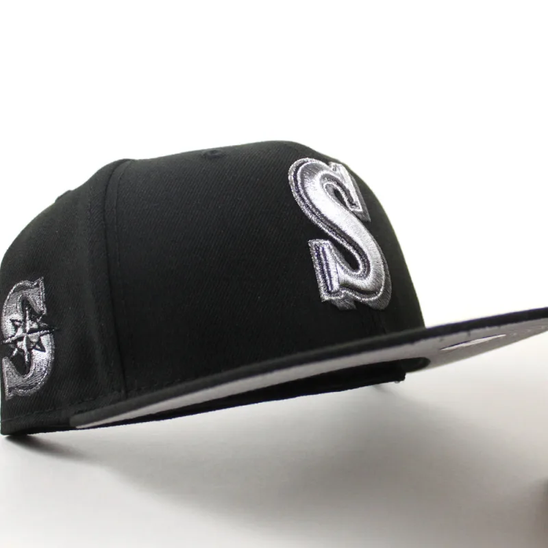 New Era Seattle Mariners fitted hat Black Gray Under Brim colorway - Mariners Fans Get a Clean New Fitted with Subtle S Patch Design