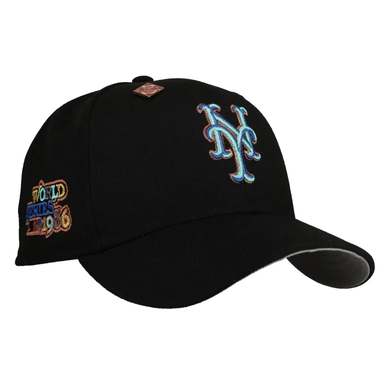 New Era New York Mets fitted hat black, grey, copper colorway - 1986 World Series Fitted: New Era Drops Mets Championship Tribute in Black Copper