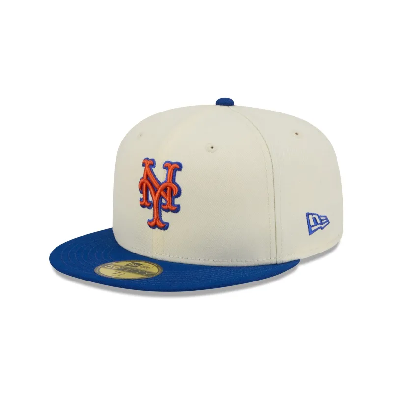 New Era New York Mets fitted hat white, chrome colorway - New Era Drops Clean Mets Fitted with Chrome Accents