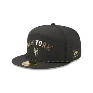 New Era New York Mets fitted hat - New Era Drops Premium Mets Fitted with Gold Logo and Rope Split Panel Design