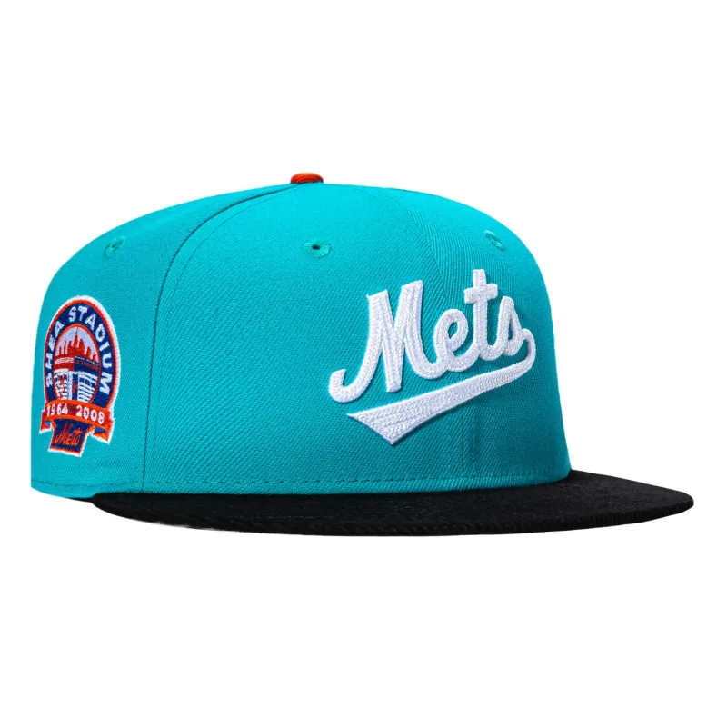 New Era New York Mets fitted hat Teal, Black colorway - New Era Drops Fresh Mets Fitted with Shea Stadium Script Patch
