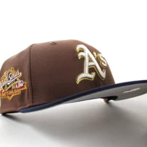 New Era Oakland Athletics fitted hat Tiramisu Navy Gray Under Brim colorway - Battle of the Bay Fitted: New Era’s 1989 World Series A’s Championship Tribute