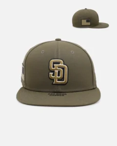 New Era San Diego Padres fitted hat green, olive colorway - New Era Drops Military-Inspired Padres Fitted for Armed Forces Day