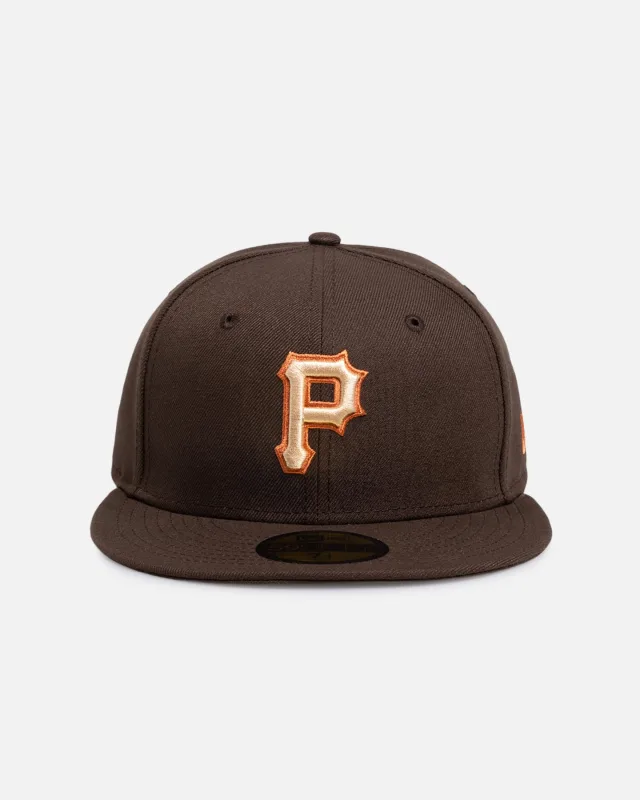 New Era Pittsburgh Pirates fitted hat brown, walnut colorway - New Era Drops Clean Pirates Fitted in Rich Walnut Brown