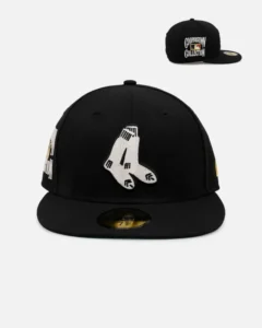 New Era Boston Red Sox fitted hat black, red colorway - New Era Drops Clean Red Sox Fitted in Classic Black Colorway
