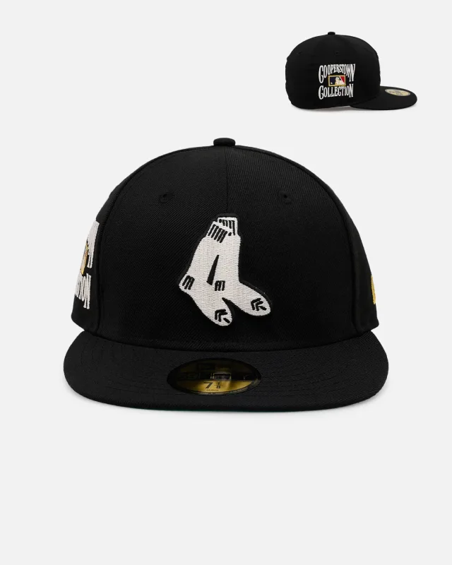New Era Boston Red Sox fitted hat black, red colorway - New Era Drops Clean Red Sox Fitted in Classic Black Colorway