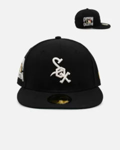 New Era Chicago White Sox fitted hat black, white colorway - New Era Drops Clean White Sox Fitted in Classic Black Colorway