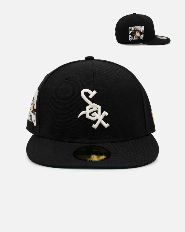 New Era Chicago White Sox fitted hat black, white colorway - New Era Drops Clean White Sox Fitted in Classic Black Colorway