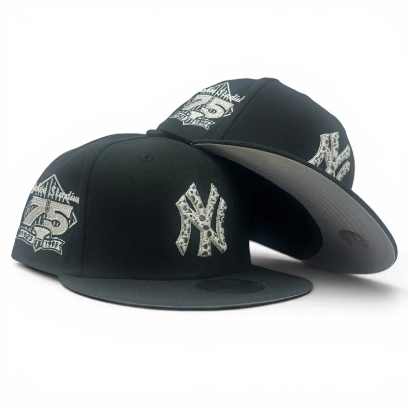 New Era New York Yankees fitted hat black colorway - Yankees 75th Anniversary Fitted: New Era’s Cow Print Tribute Honors Pinstripe Legends