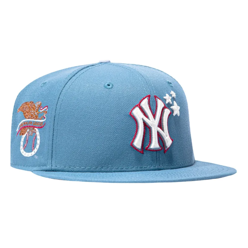 New Era New York Yankees fitted hat Indigo colorway - New Era Yankees Fitted Trophy Tour Features Bold Eagle Patch