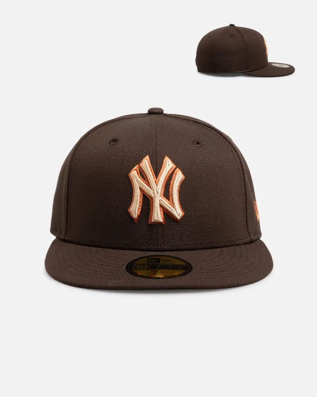 New Era New York Yankees fitted hat brown, walnut colorway - New Era Drops Clean Yankees Fitted in Premium Walnut Colorway