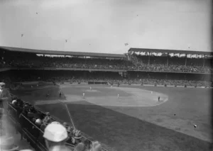1925 World Series Game 7 action between Pittsburgh Pirates and Washington Senators in poor weather